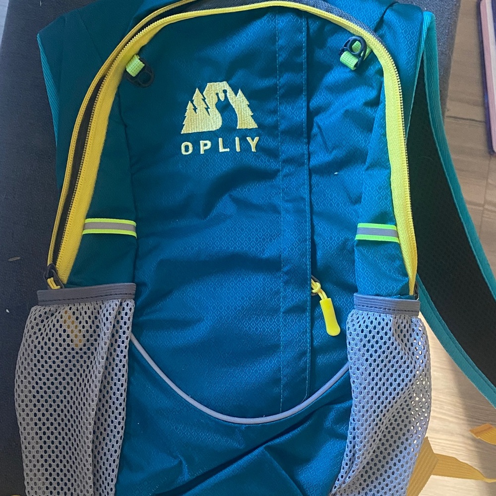 Opliy Blue Backpack with Yellow Accents